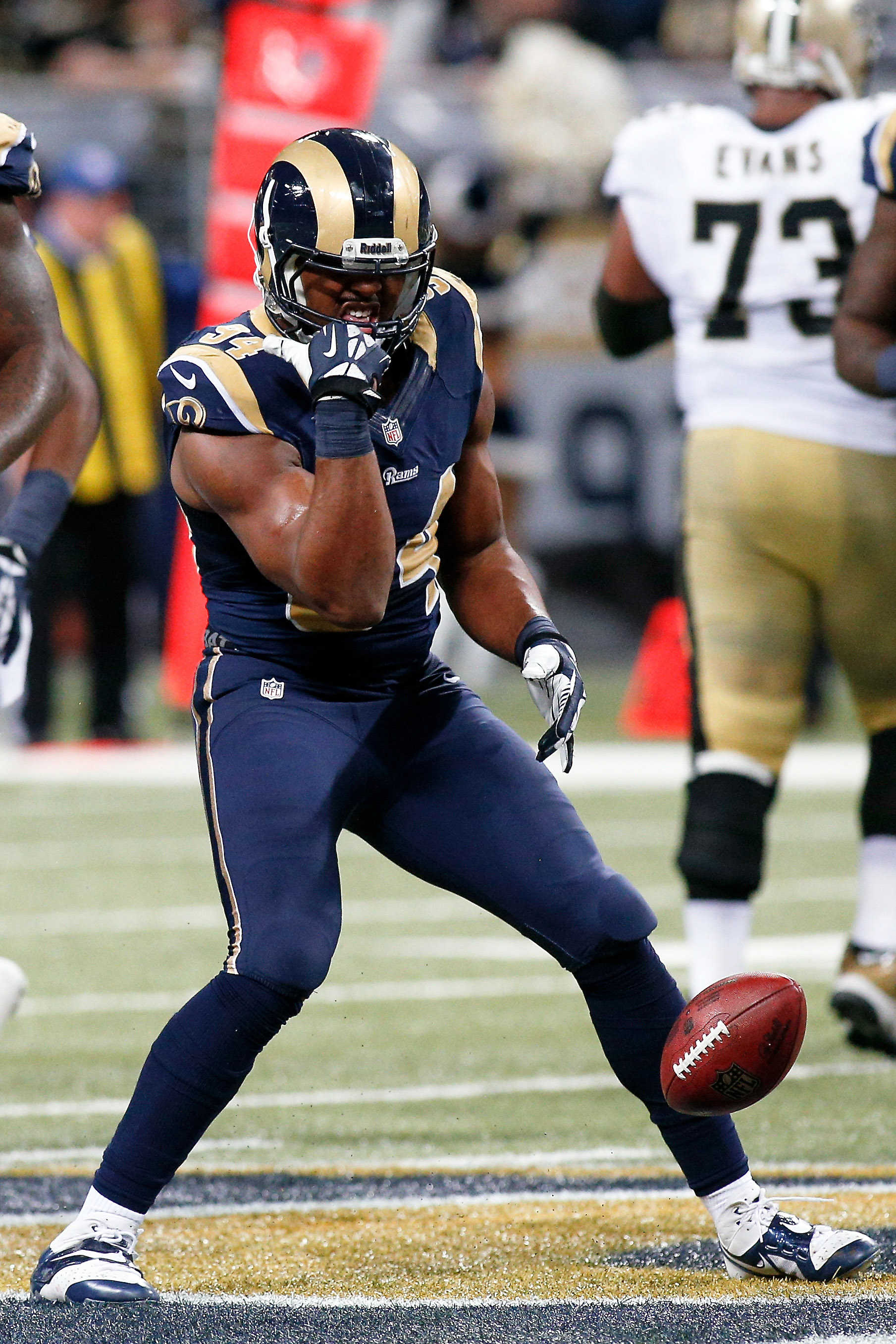 St. Louis Rams defensive end Robert Quinn (94) celebrates a