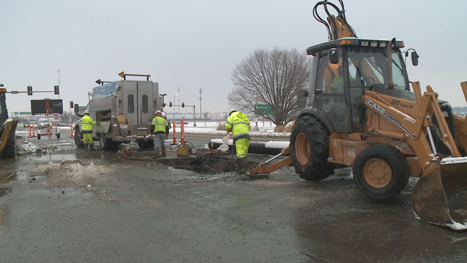 Lindbergh reopens after Hazelwood water main break