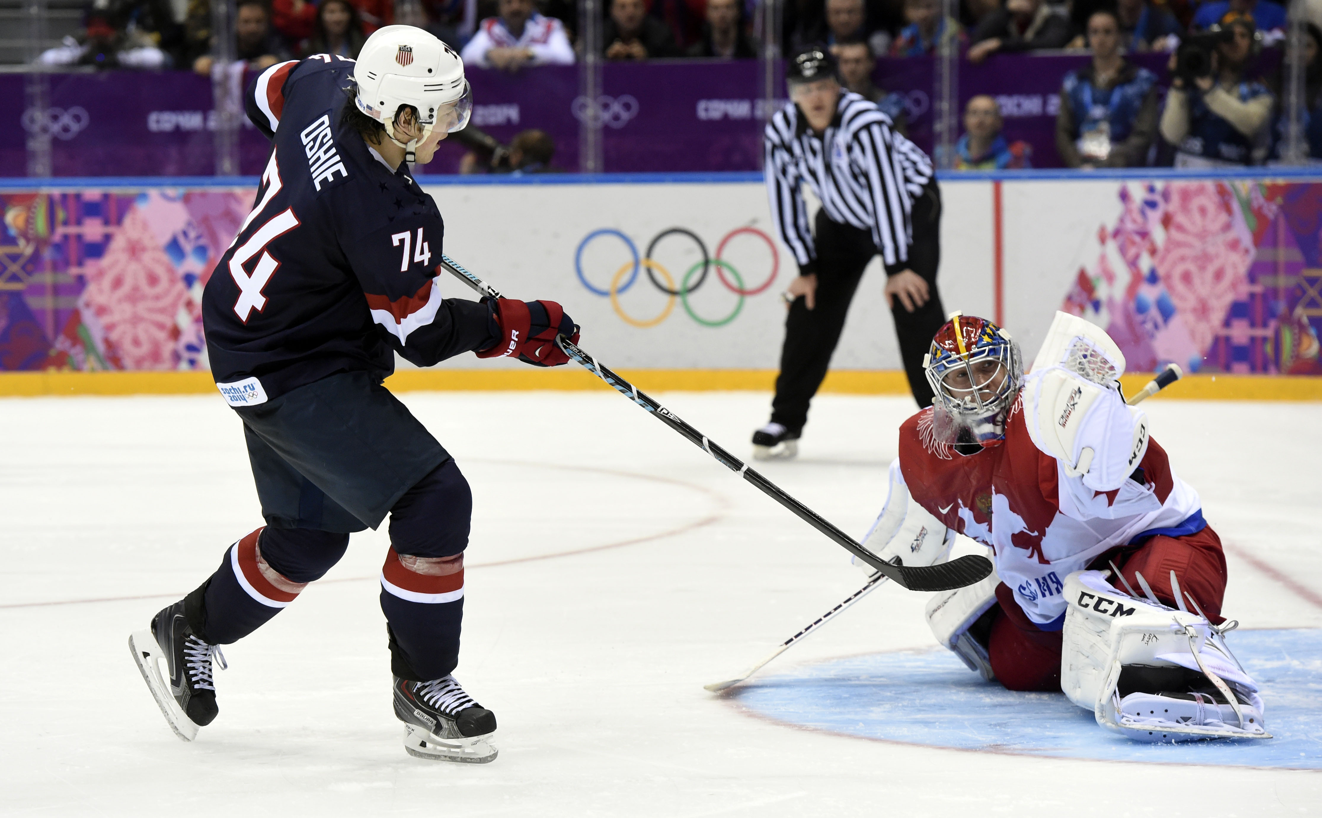 Olympic Hockey: Oshie's shootout goals lead U.S. past Russia