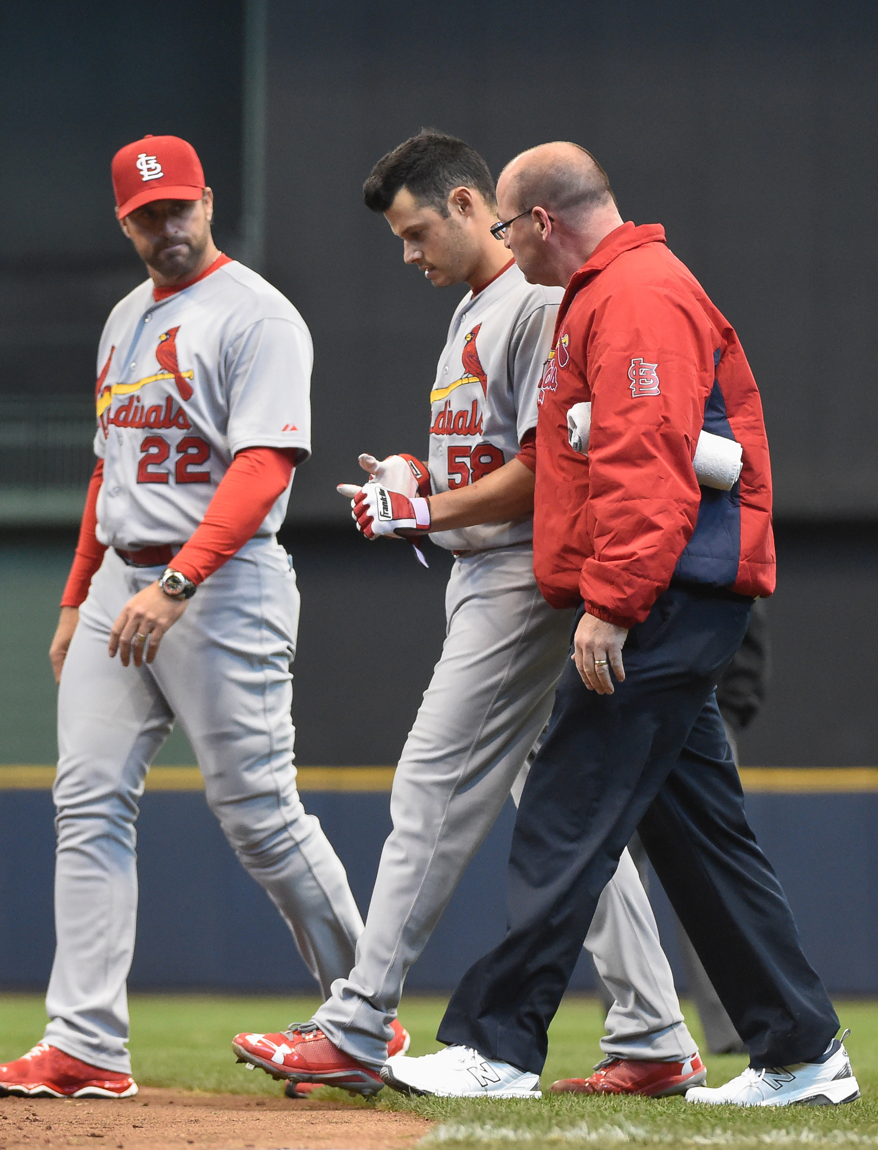 MILWAUKEE, WI - APRIL 07: St. Louis Cardinals second baseman