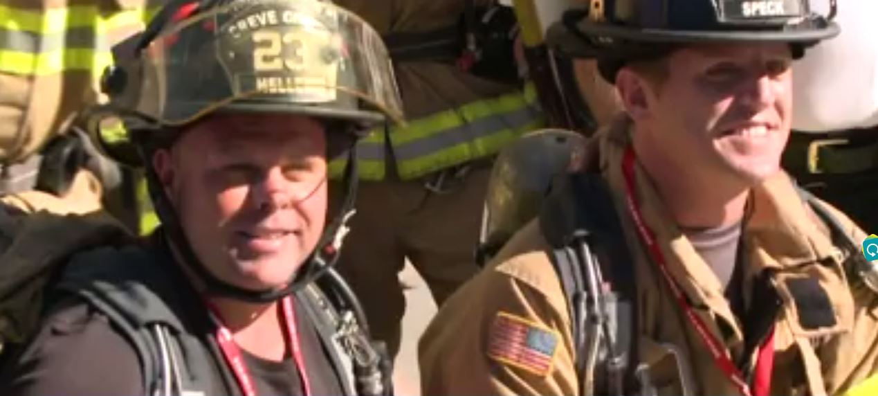 Local firefighters climb stairs to honor fallen comrades | ksdk.com
