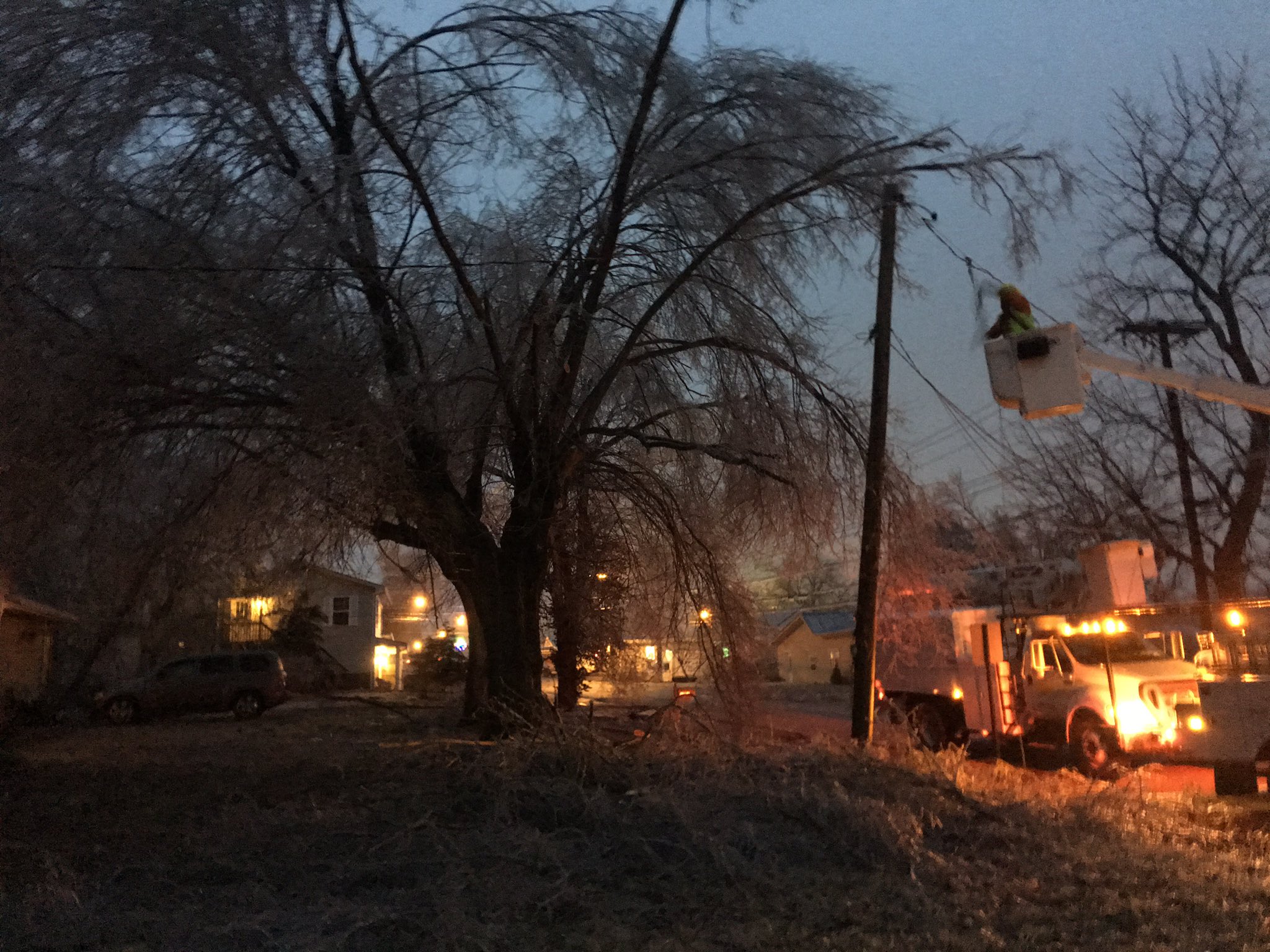 Storm causing power outages in the...
