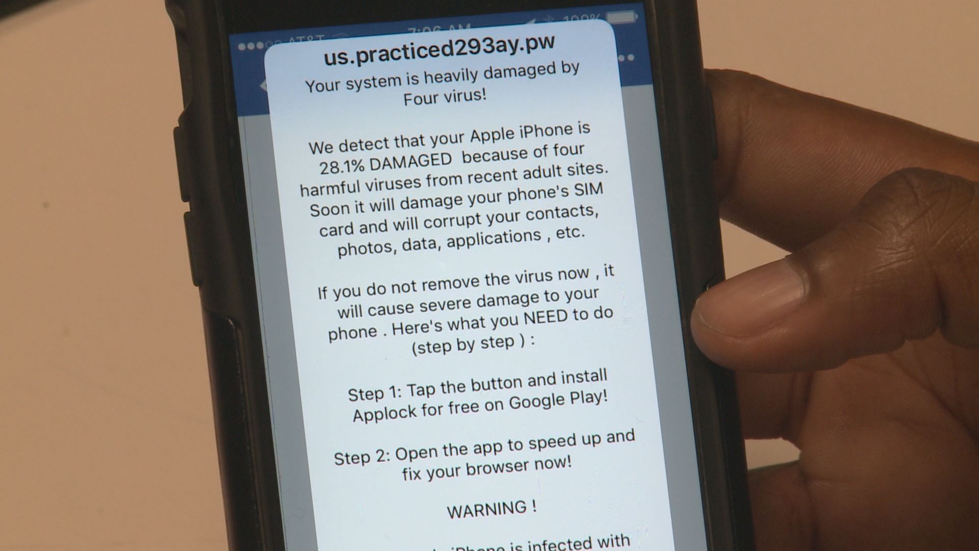 Is that iPhone virus warning message for real?